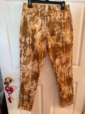 Slim Straight Men’s Jeans in Brown Pattern